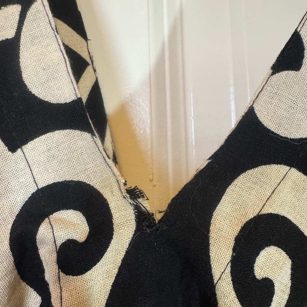 Boho Wide Leg Jumpsuit One Size Black White Flowy Festival‎ - Picture 2 of 6